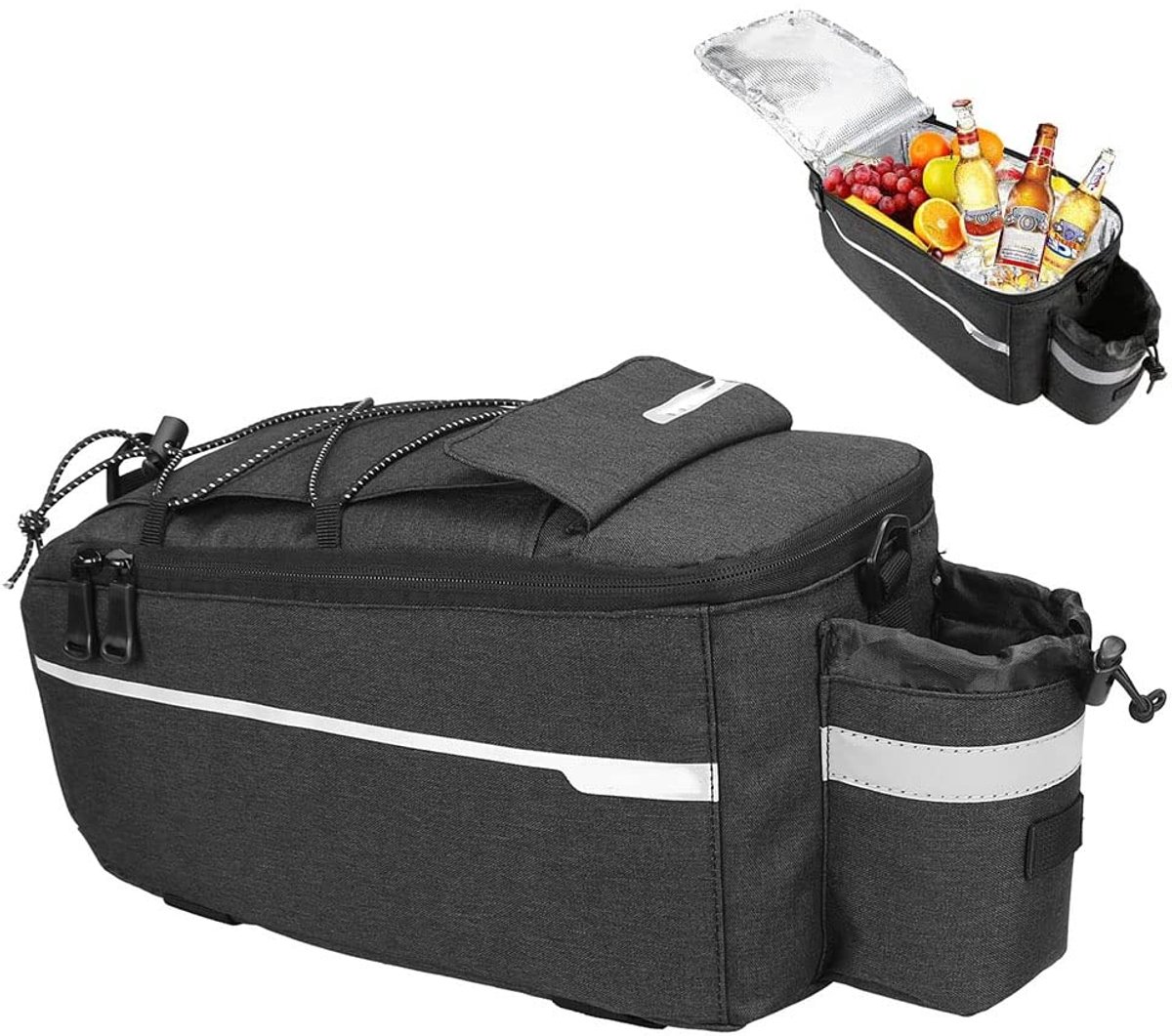Dailygoods - Thermotas voor Fiets - Bagagedragertas - Duurzaam en weerbestendig - Zwart - Voor mountainbike en racefiets - Ideaal voor onderweg - Hand...