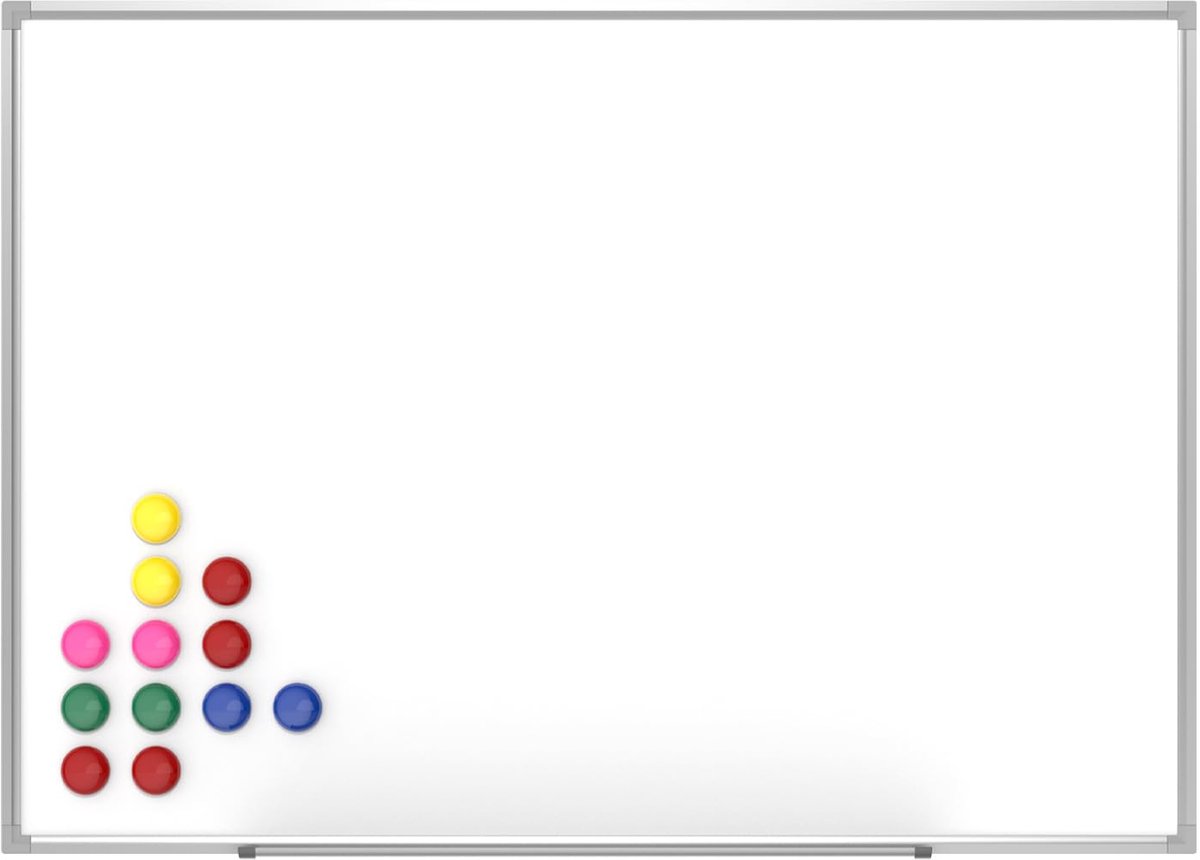 Omgoods - Magnetisch Whiteboard 70x50cm met 12 Magneten - Ideaal voor Presentaties