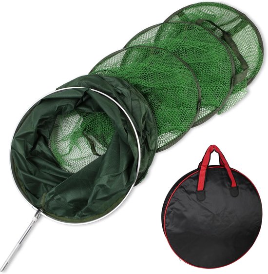Schepnet Rubber Bekleed - Vangnet Visnet - Verantwoorde Visserij - Visvriendelijk Slijmvlies Beschermend - 150 cm - Zwart — afbeelding 2
