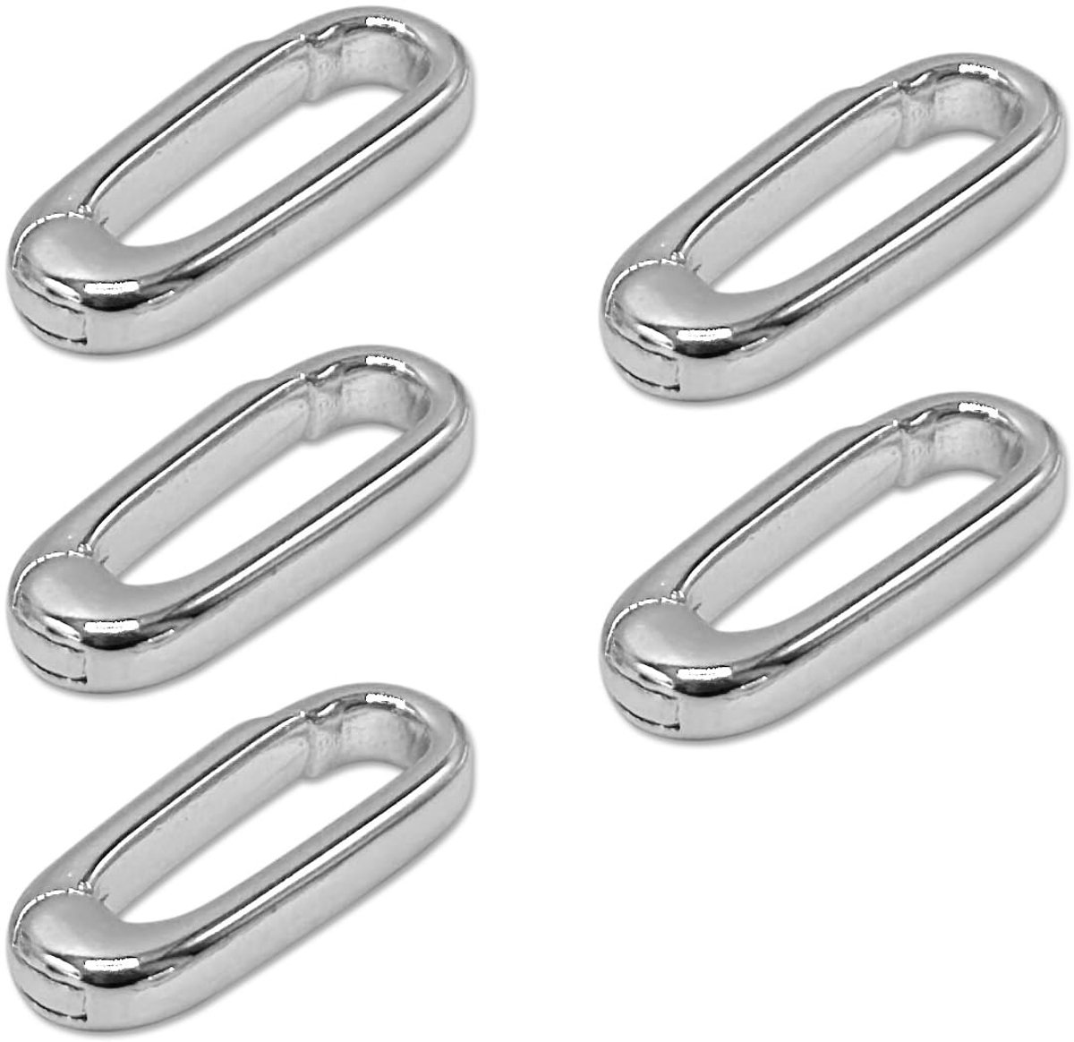Dailygoods- Sieradensluiting Ovaal 14 Karaat Zilver - Veersluiting - Halsketting/Armbandsluiting - DIY Sieradenaccessoires - 17,9 x 7 x 2,7 mm - Edele Textuur - Sieraadconnector