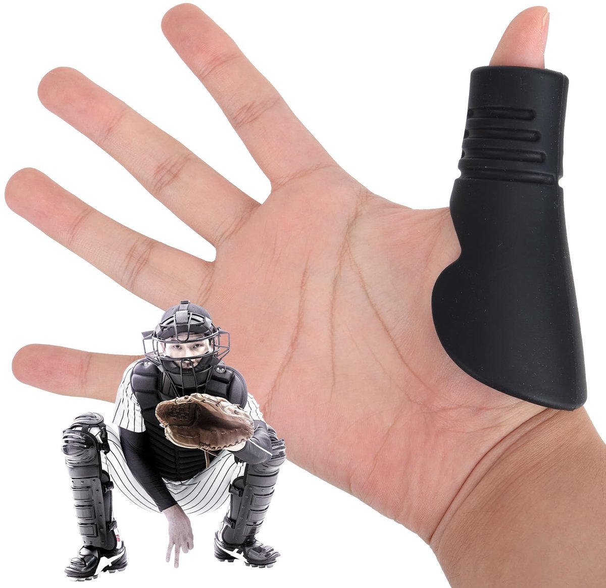 Dailygoods - Thumb Guard Catcher voor Baseball en Softball - Siliconen Beschermende Tool (M)