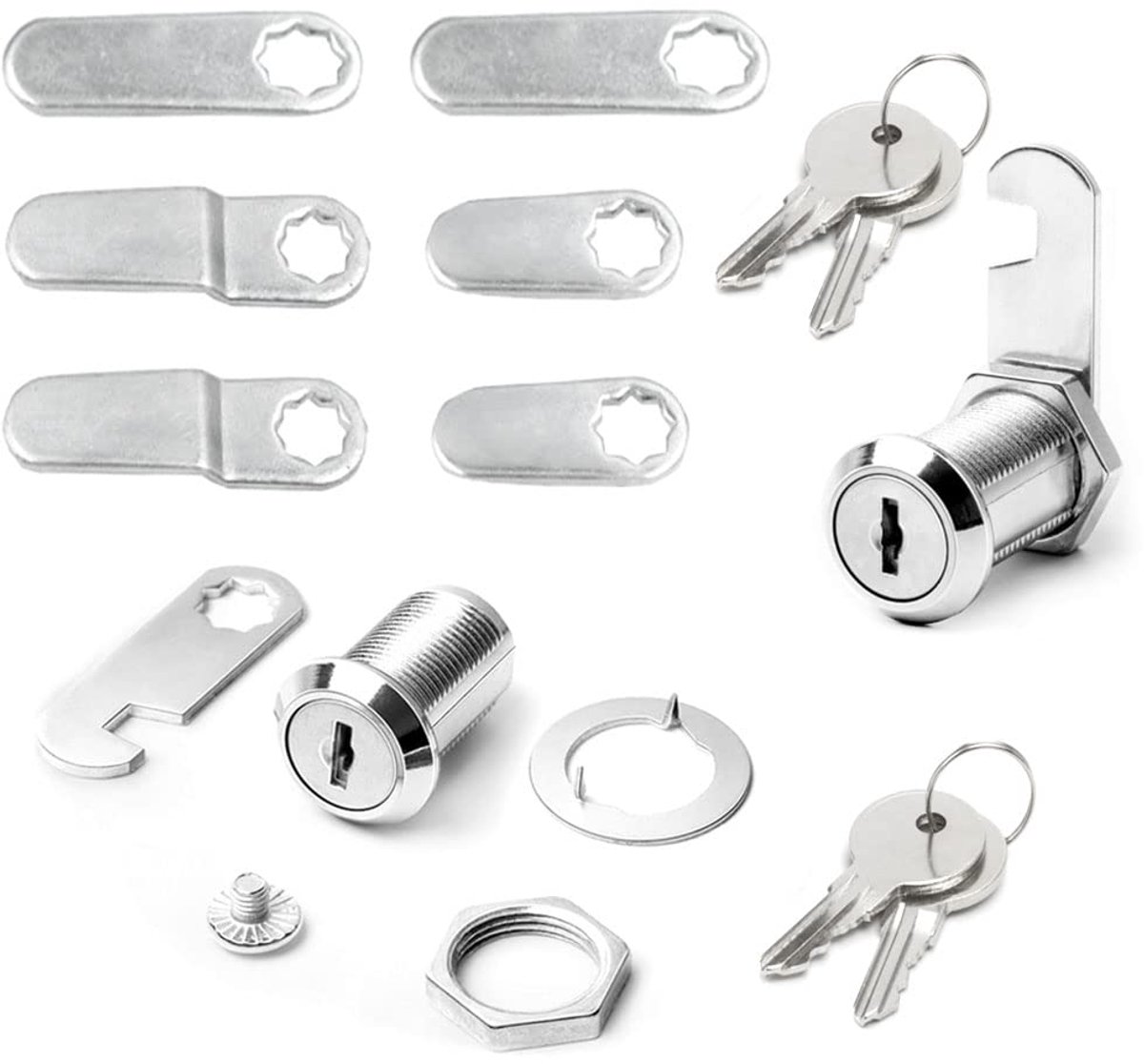 Dailygoods - Set van 2 Briefkastsloten 20 mm met Verschillende Sluitplaten