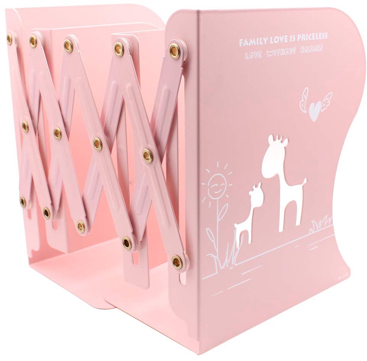 Dailygoods - Telescopische Boekensteun - Vouwen Boekenkast in Roze