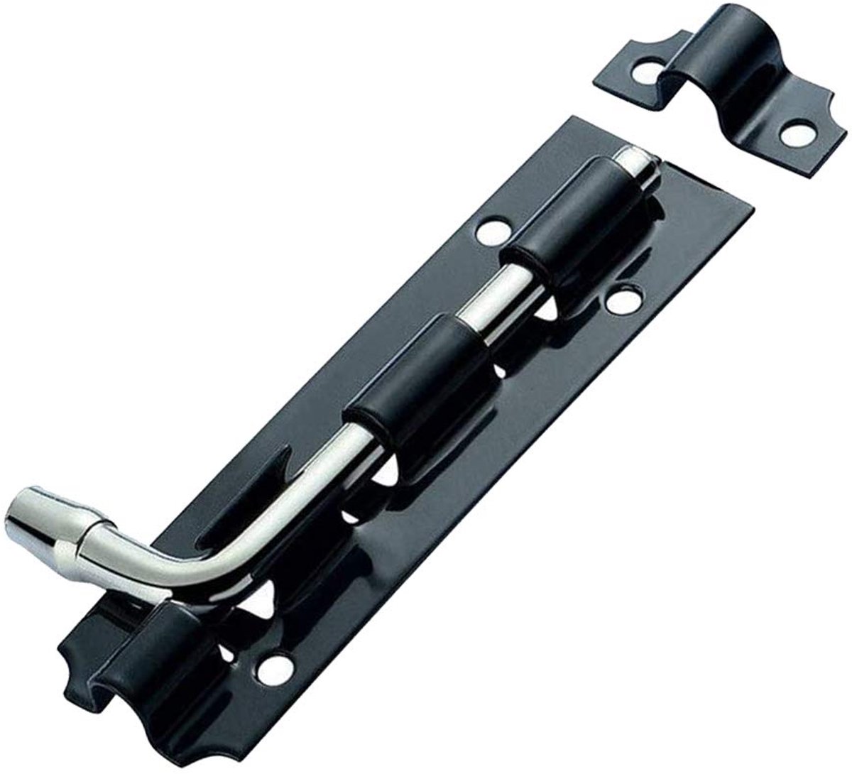 Dailygoods - Set van 3 Zwarte Klinkvangers voor Zware Tuinpoorten en Schuren - 4 inch