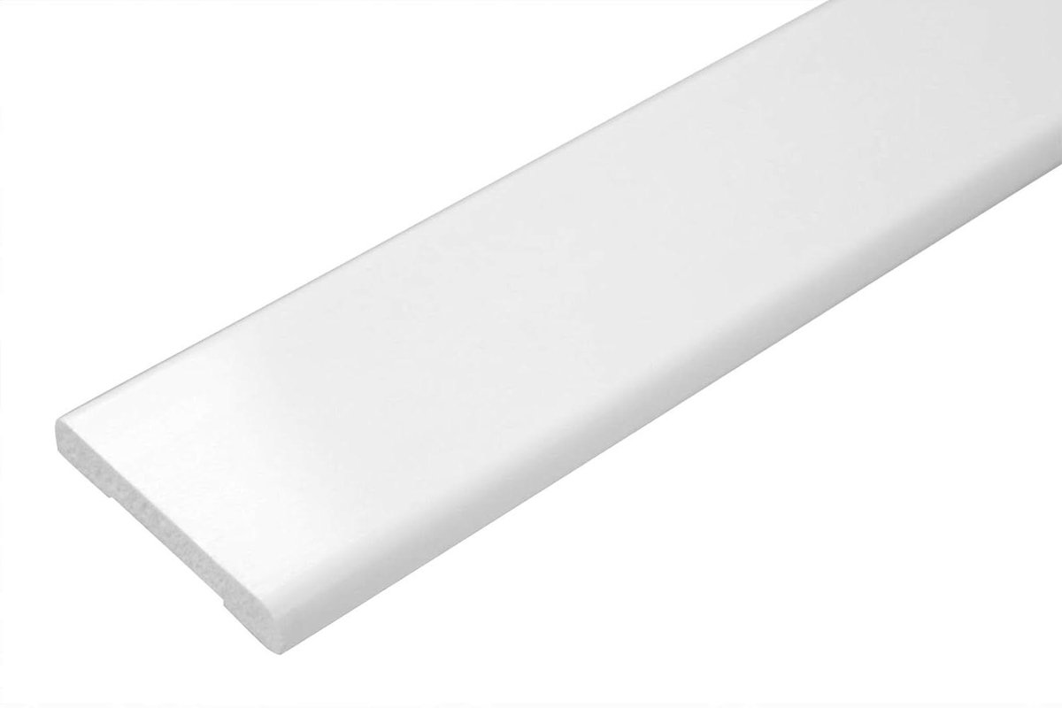 PVC Platelat - Platte Lat - Afwerking Binnen Buiten - Slagvast - 200 cm - Wit