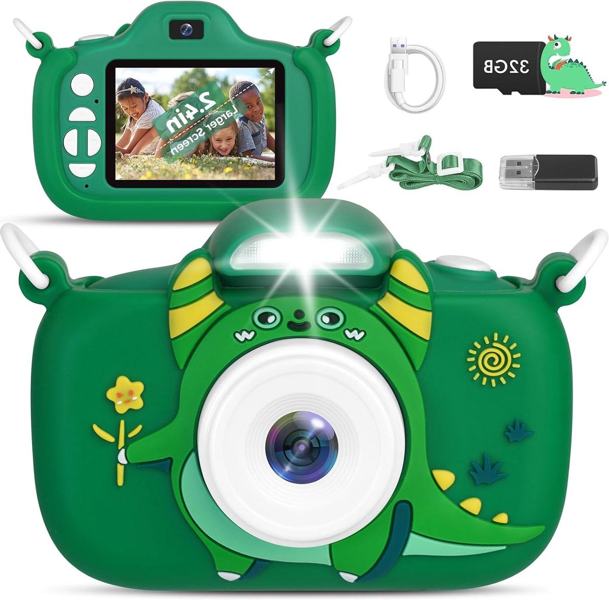 Kindercamera - Digitale Camera Kinderen - Momenten Vastleggen - 1080P HD Video - 2.4 inch Scherm - Groen