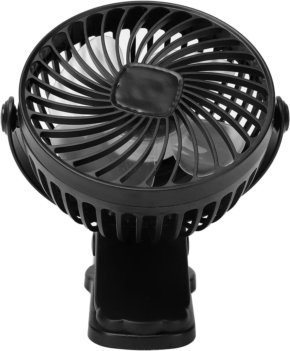 Draagbare Clip Ventilator - Mini USB Fan - Persoonlijke Koeling - 360 Graden Rotatie - 17x13x7 cm - Zwart