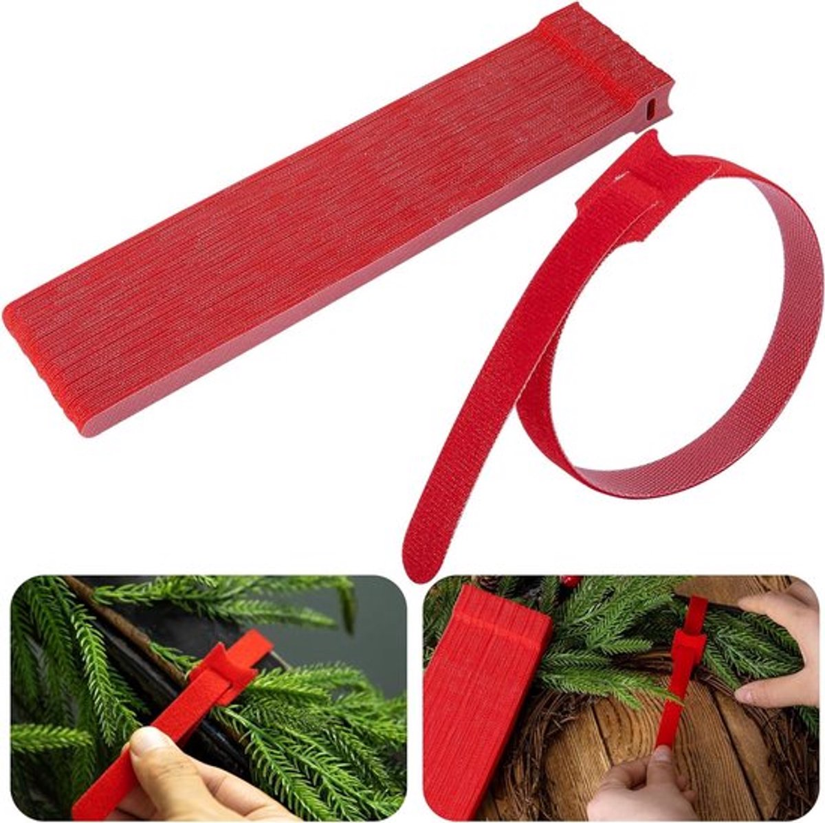 Verstelbare kerstslingers voor feestdagen - 30 stuks - Herbruikbare nylon kabelbanden voor tuinplanten - Kerstboomkransen - Trapleuningen decoratie