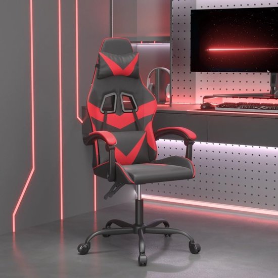 Gaming Stoel Kunstleer - Race Stoel - Comfortabel Gamen - Verstelbare Rugleuning - 14.55 kg - Zwart Rood — afbeelding 2