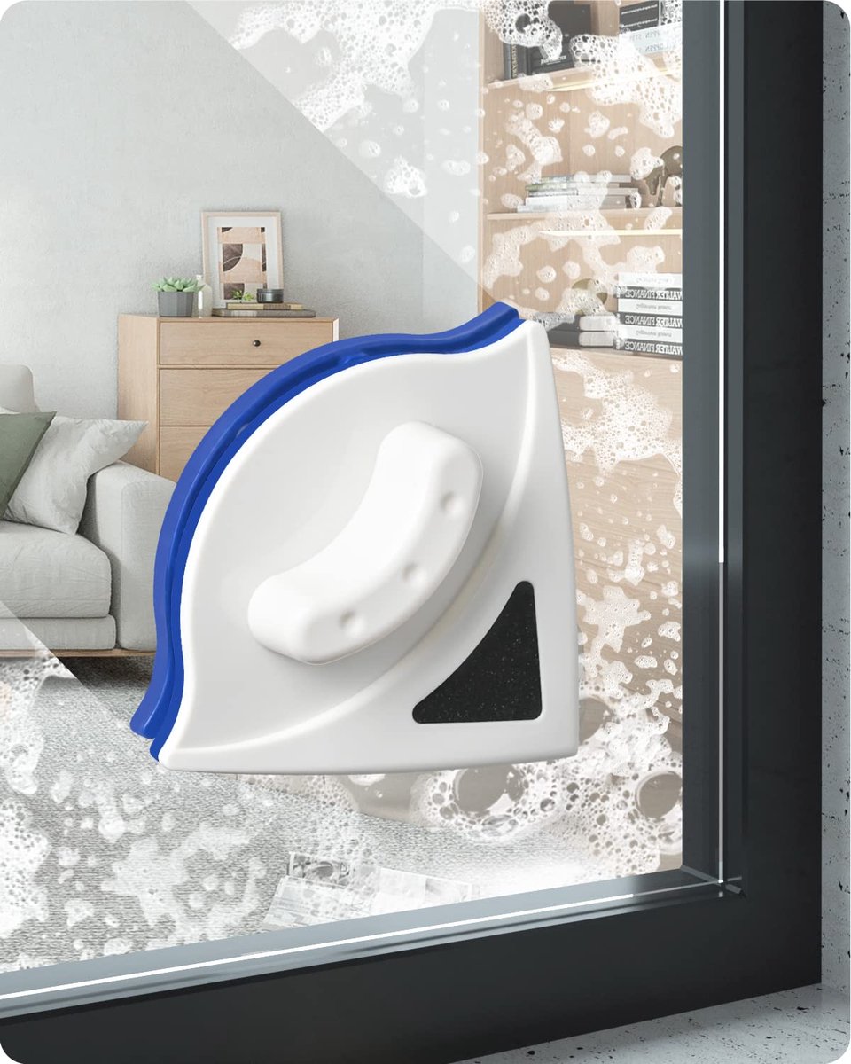 SnelShoppen - Dubbelzijdige Magnetische Ruitenreiniger - Ultrasterk Glasreinigingsborstel voor Hoogbouw en Autoruiten - Ergonomisch Handvat - Dikte 3-