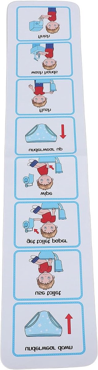 Visueel Schema Zindelijkheid - Toilettraining Poster - Kinderen Leren - Waterbestendig Oxford Stof - 25 x 13 cm - Blauw