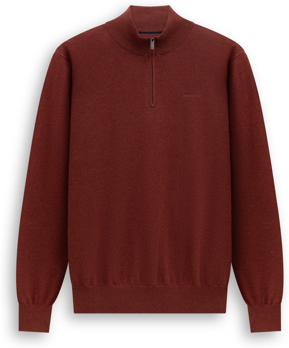 State of Art Trui Trui Met Halve Rits 13126004 Oudroze Uni Mannen Maat - 3XL