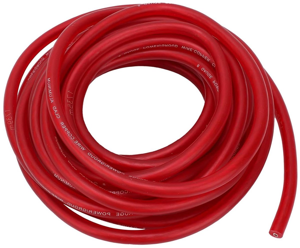 Autodraad 8 AWG - Luidspreker kabel Auto - Audio Installatie - Zachte Geïsoleerde Cover - 7.62 meter - Rood