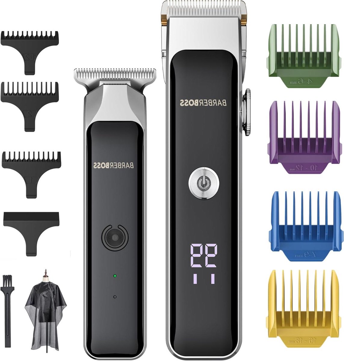 Baard & Haar Trimmer Set - Grooming Duo Heren - Persoonlijke Verzorging - Keramische Bladen - 0.9mm - 18mm - Zwart
