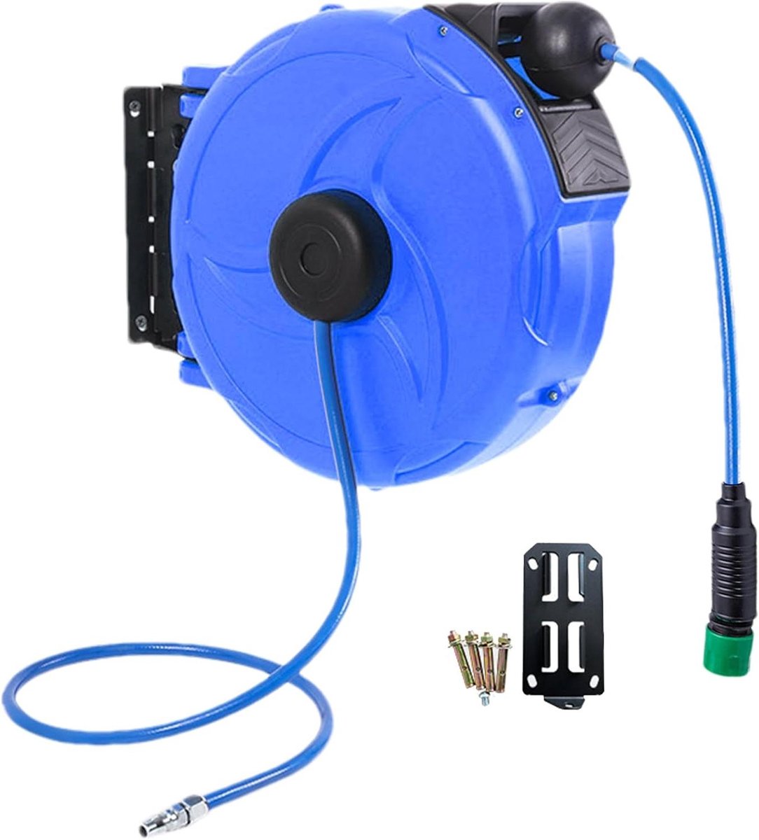 Tuinslanghaspel - Waterslanghouder - Tuinonderhoud - Automatische Intrekfunctie - 12 meter - Grijs