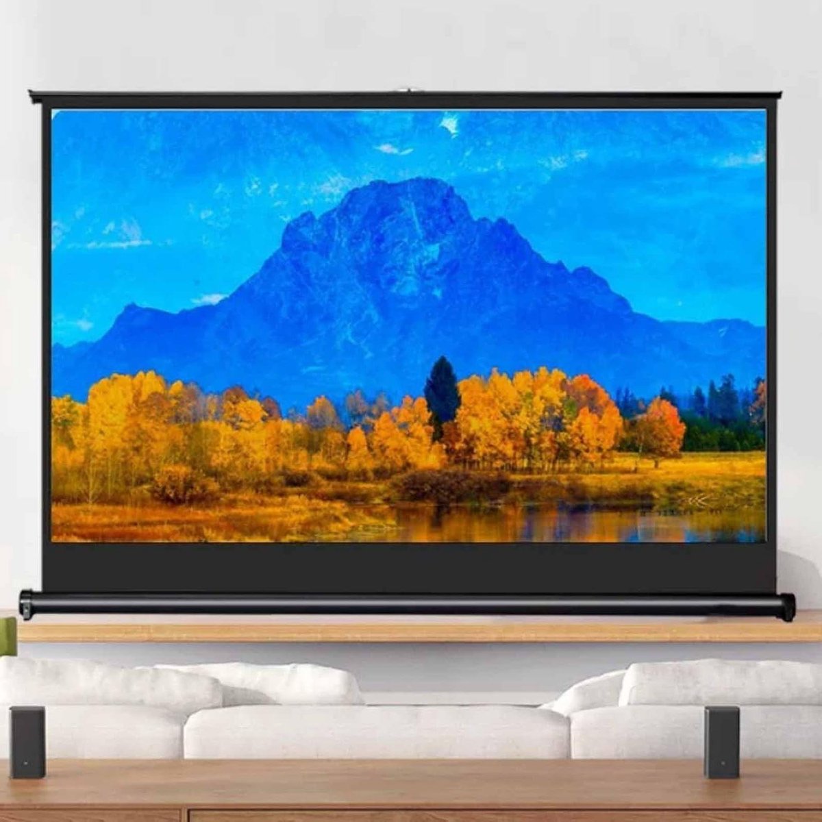 Draagbaar Projectiescherm - Mobiel Bioscoopscherm - Thuisbioscoop Presentaties - 4K Hoge Resolutie - 50 inch (4:3) - Wit