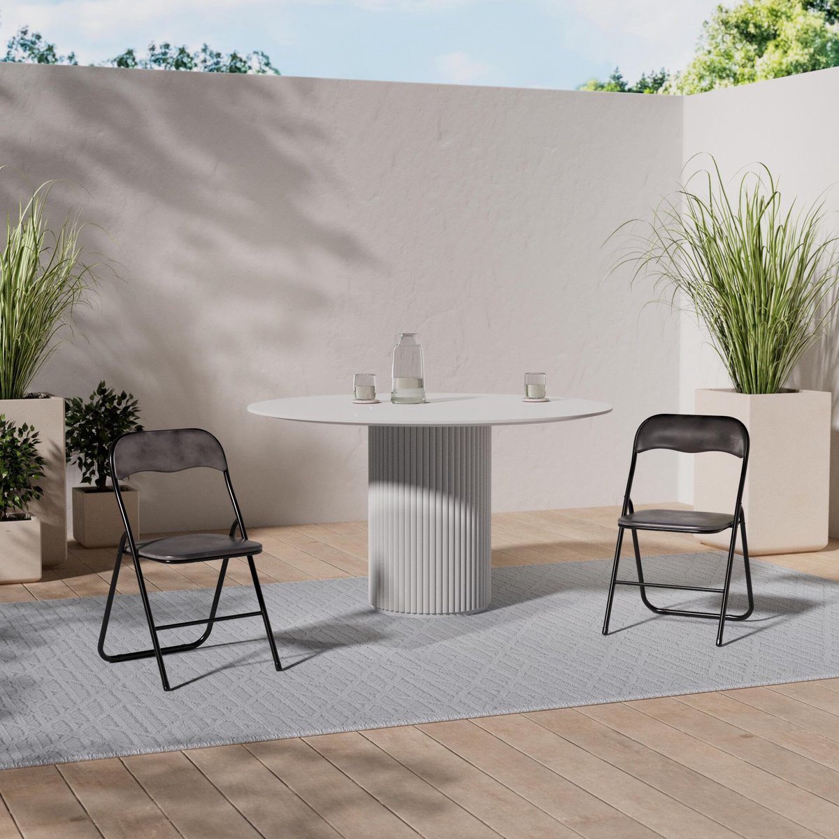 SnelShoppen - Klapstoel Velours Grijs Donkergrijs - Comfortabele Vouwstoel voor Binnen en Buiten - Perfect voor Feesten, Tuin, Camping en Keuken - Sti