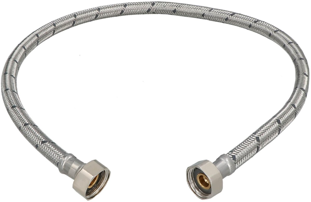 KOTARBAU® Flexibele Aansluitslang 1/2" x 1/2" - Flexibele Kraanslang 70 cm - Sanitaire Aansluitslang - Flexibele Verbindingsslang - Aansluitslang Armatuur - met Roestvrijstalen Vlechtwerk