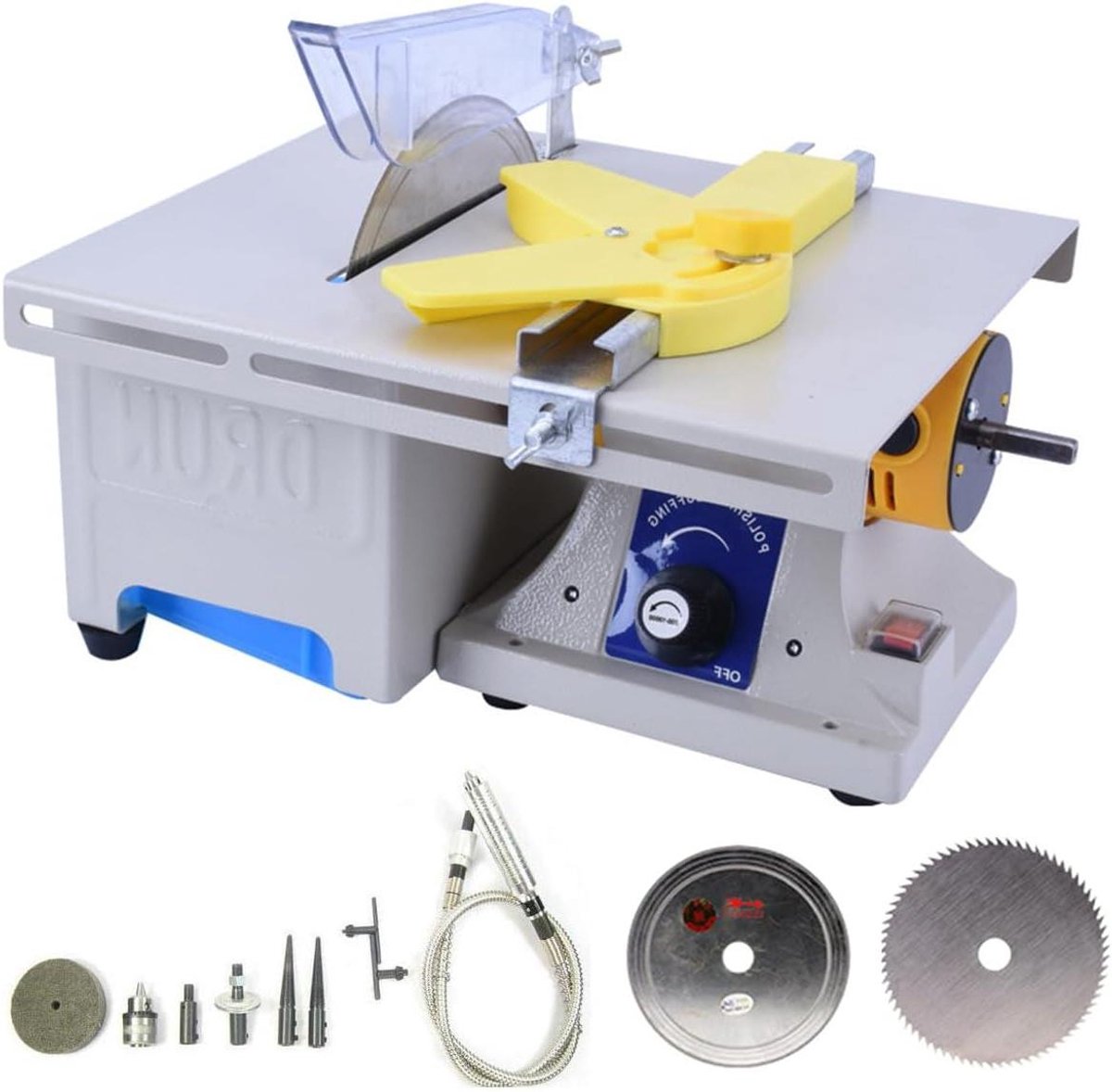Mini Tafel Polijstmachine - Sieraden Polijstapparaat Bankbuffer - Edelstenen Bewerken - Variabele Snelheid 0-10000 RPM - 75 mm Schijfdiameter