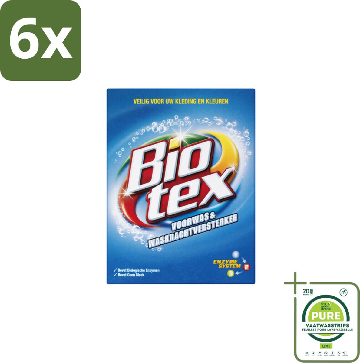 Biotex – Waspoeder - Voorwas & Vlekverwijderaar – Actieve biologische enzymen – 720 g - Voordeelverpakking - 6 stuks - Waspoeder voorwas - Vlekverwijderaar