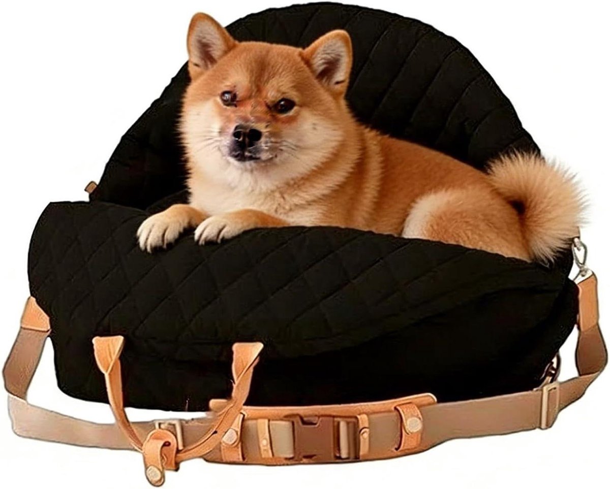 Honden Autostoel - Reisbench Hond - Veilig Reizen - Geurwerend & Ademend - 40 x 30 x 6 cm - Zwart