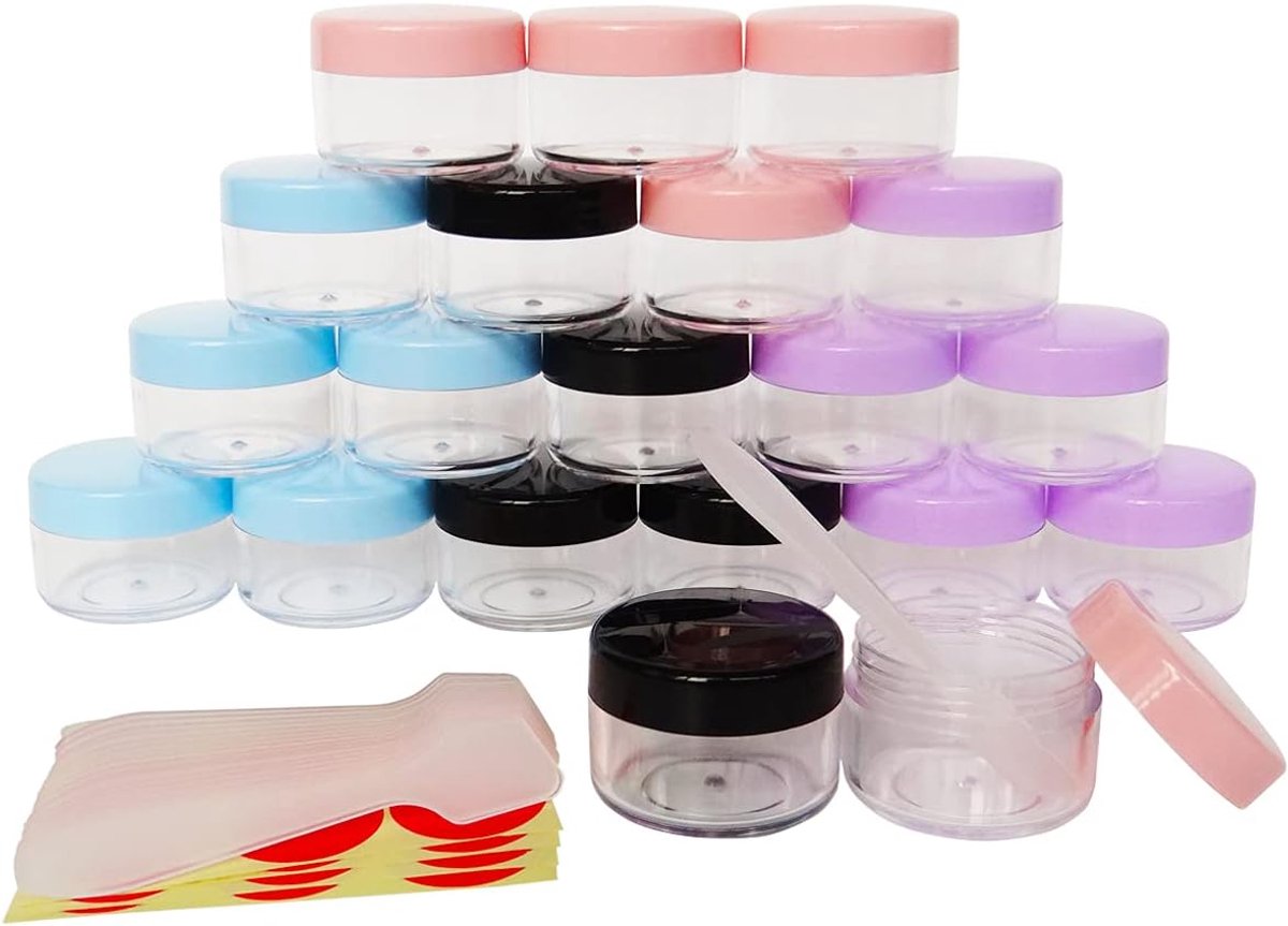 Make-up monsterpotten 15 ml - BPA-vrij plastic - ronde pot met schroefdop - ideaal voor reizen - ShopVlot