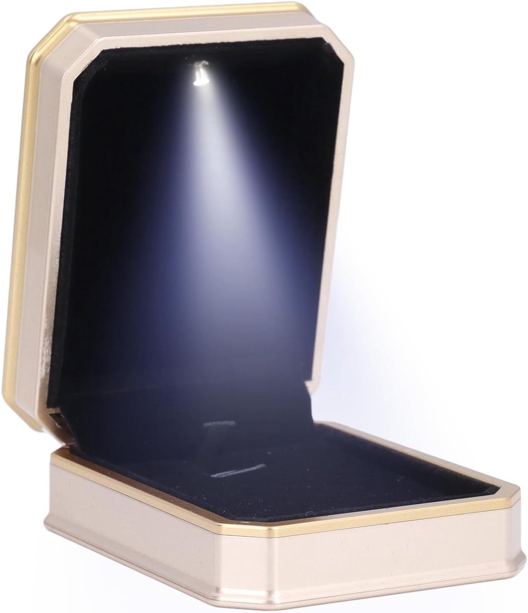 SnelShoppen - Led-halsketting met ingebouwd ledlicht, compacte opbergdoos voor sieraden, klein en draagbaar, ideaal voor hangers en halskettingen