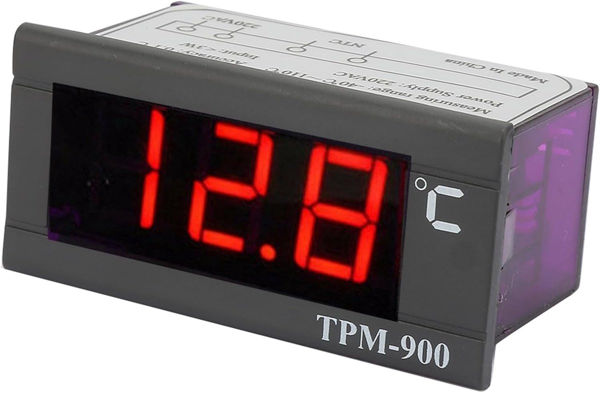 SnelShoppen - LED panelmeter met digitale temperatuurcontroller TPM-900, thermostaat sensor, helder LED-display, AC 220V/3W, hoge nauwkeurigheid, idea