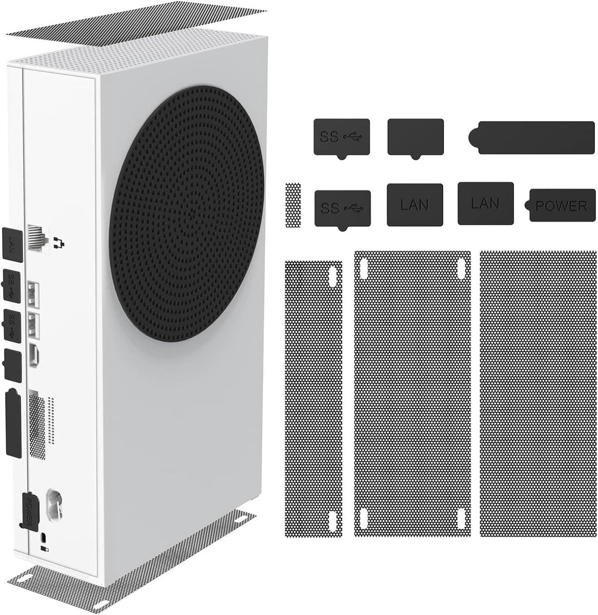 Stoffilter voor Series S - Set van 8 Siliconen Stoppers en 4 PVC Messen - Anti-stof Ventilatie Deksel - ShopVlot