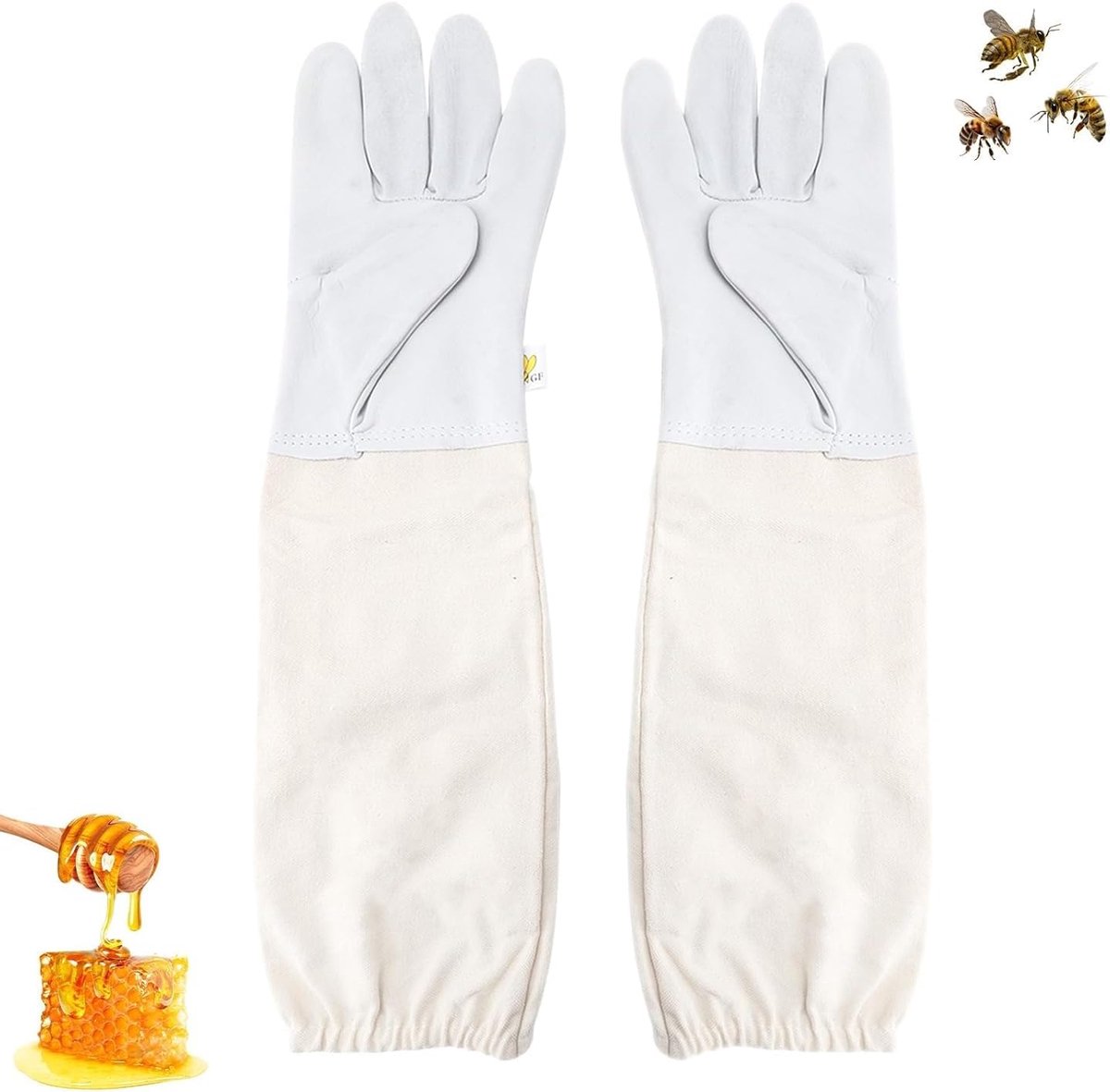 Bijenhouder handschoenen - witte geitenhuid - sting-proof - geschikt voor volwassenen en kinderen - ShopVlot
