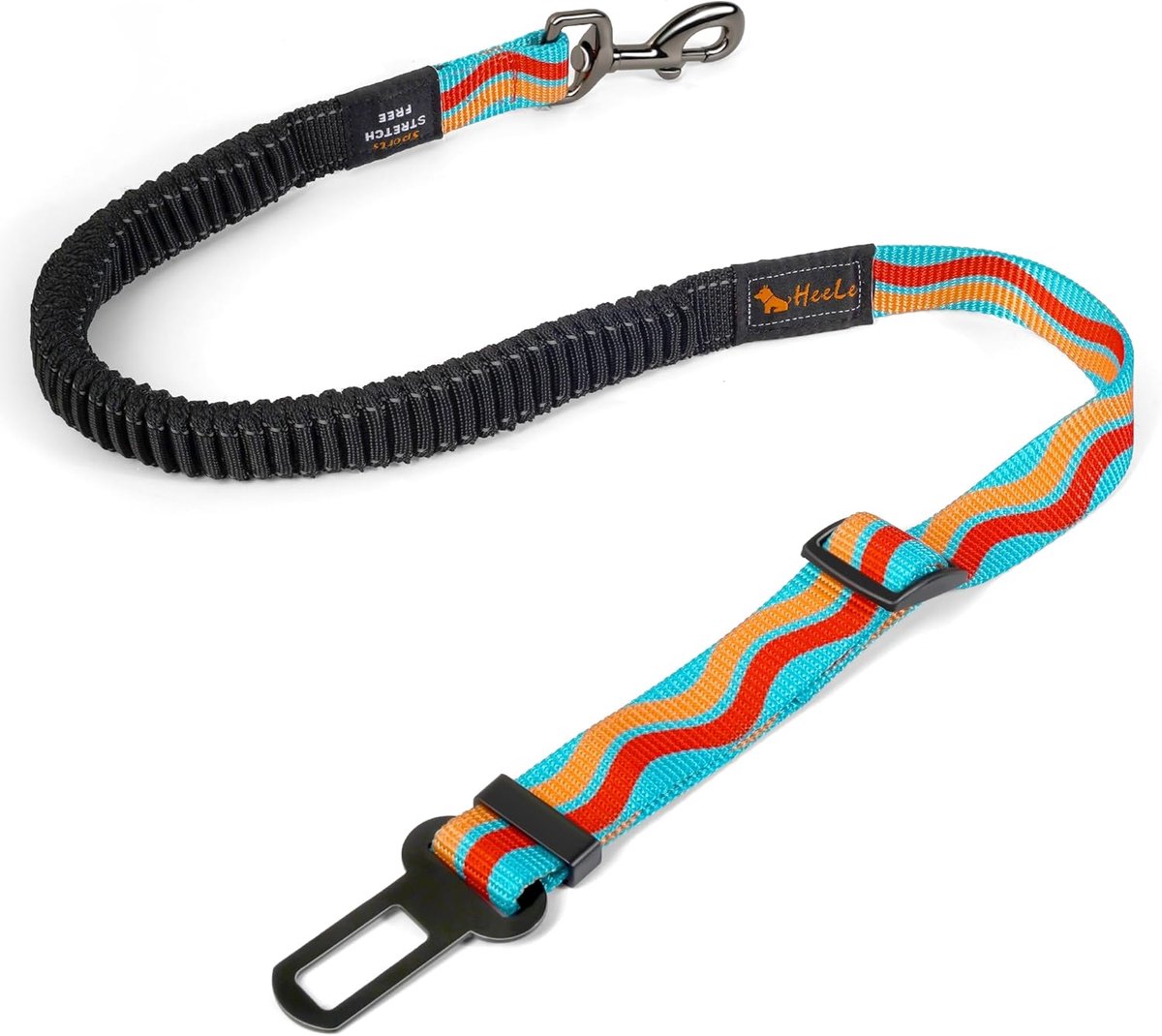 SnelShoppen - Hond Veiligheidsriem voor Auto, Verstelbare Lengte, Sterke Hondentuig met Autogordelclip voor Reizen, Veiligheid, Elastische Antischok B