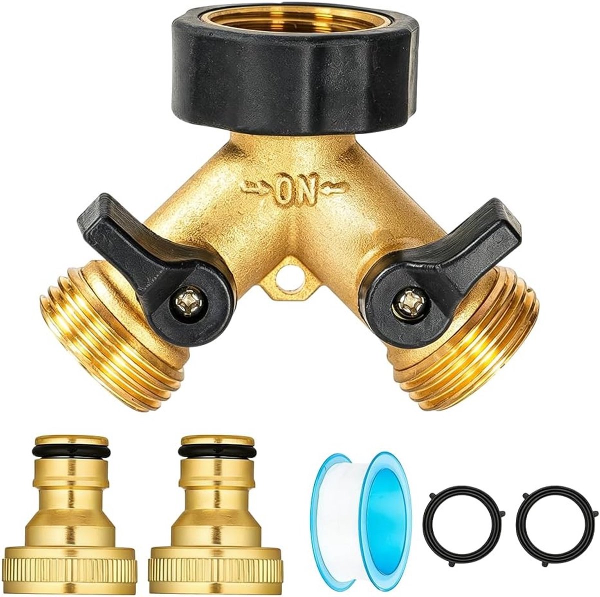 Waterverdeler - Messing - 3/4 inch - Y-verdeler met Aparte Schakelaar - Voor Tuin en Huishouden