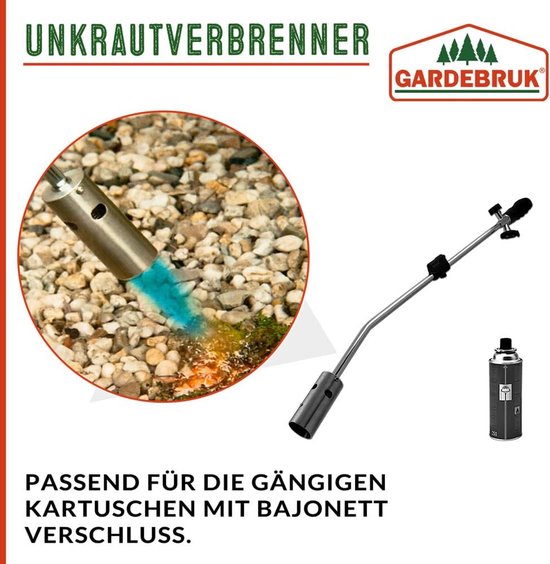 Onkruidbrander - Vlamapparaat Gasbrander - Onkruid Verwijderen - Piëzo Ontsteking - 4 Patronen - Zwart — afbeelding 3