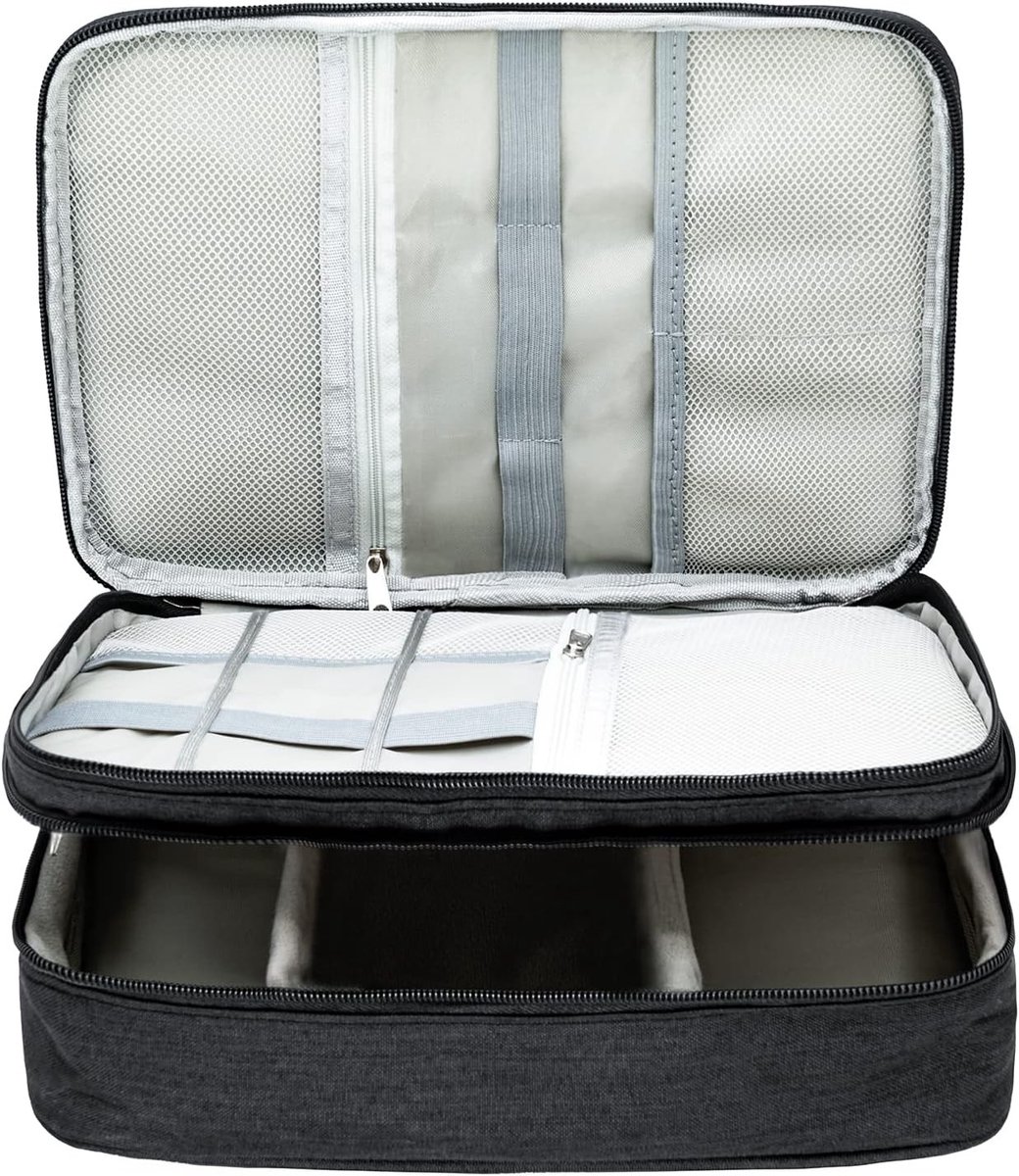 Draagbare Kabel Organizer Tas voor Elektronische Accessoires, Waterdicht en Dubbel Laags, Ideaal voor Reizen en Thuisgebruik