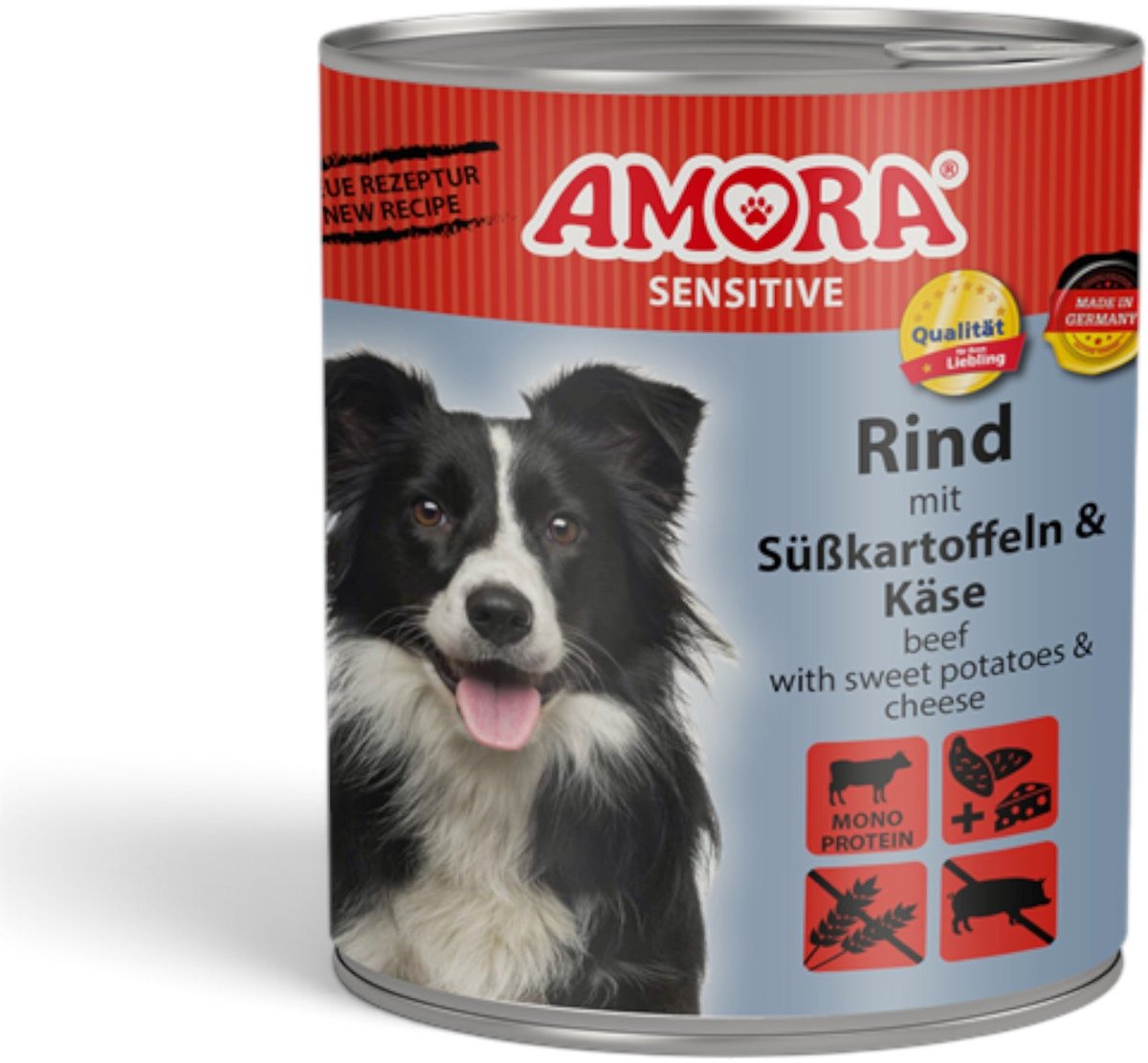 Amora AMORA Dog Sensitive 6x800g - Rund & Zoete Aardappel