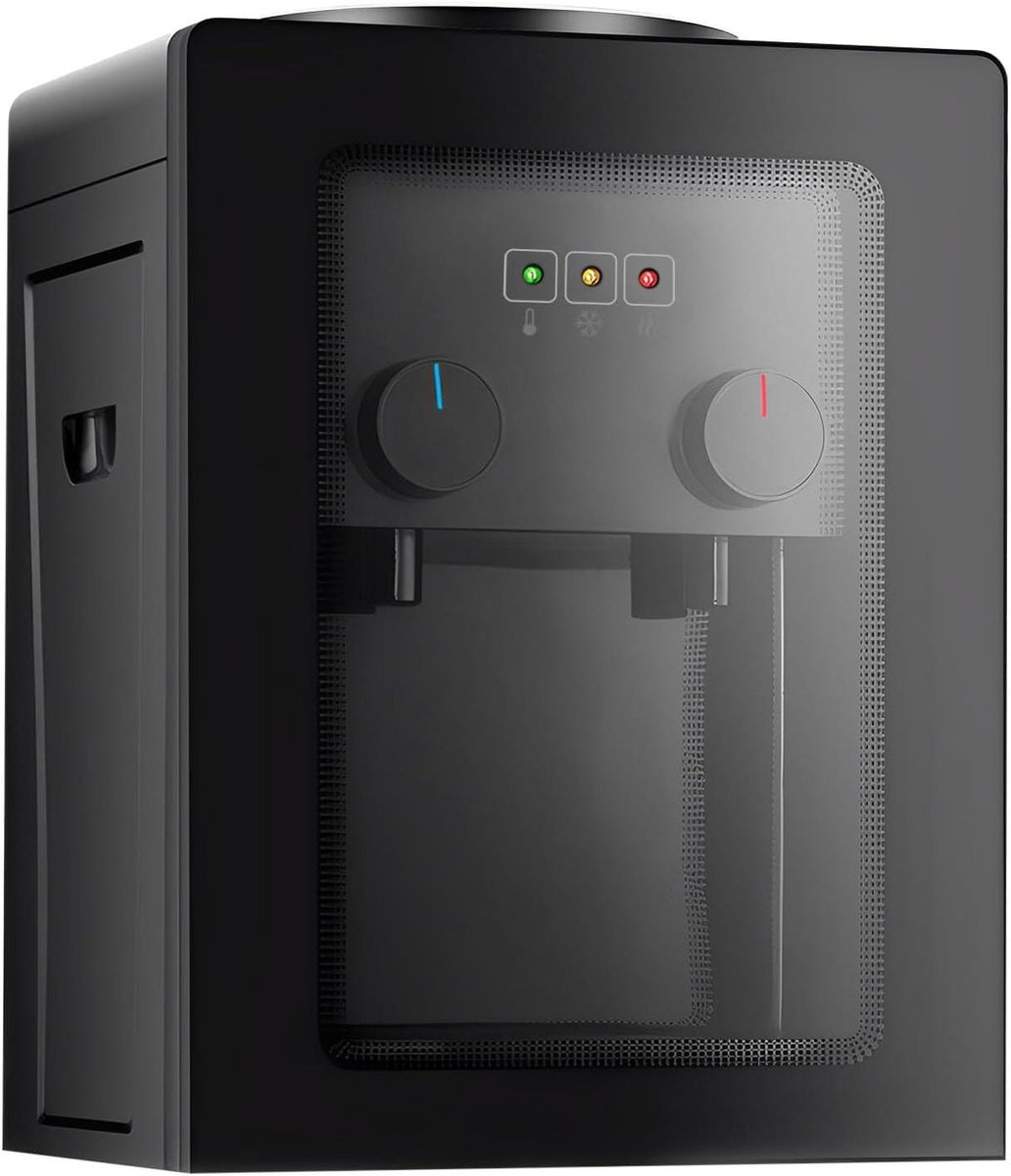 Waterdispenser - Drankautomaat - Direct Drinken - Dubbele Kranen - 37 cm Hoog - Zwart