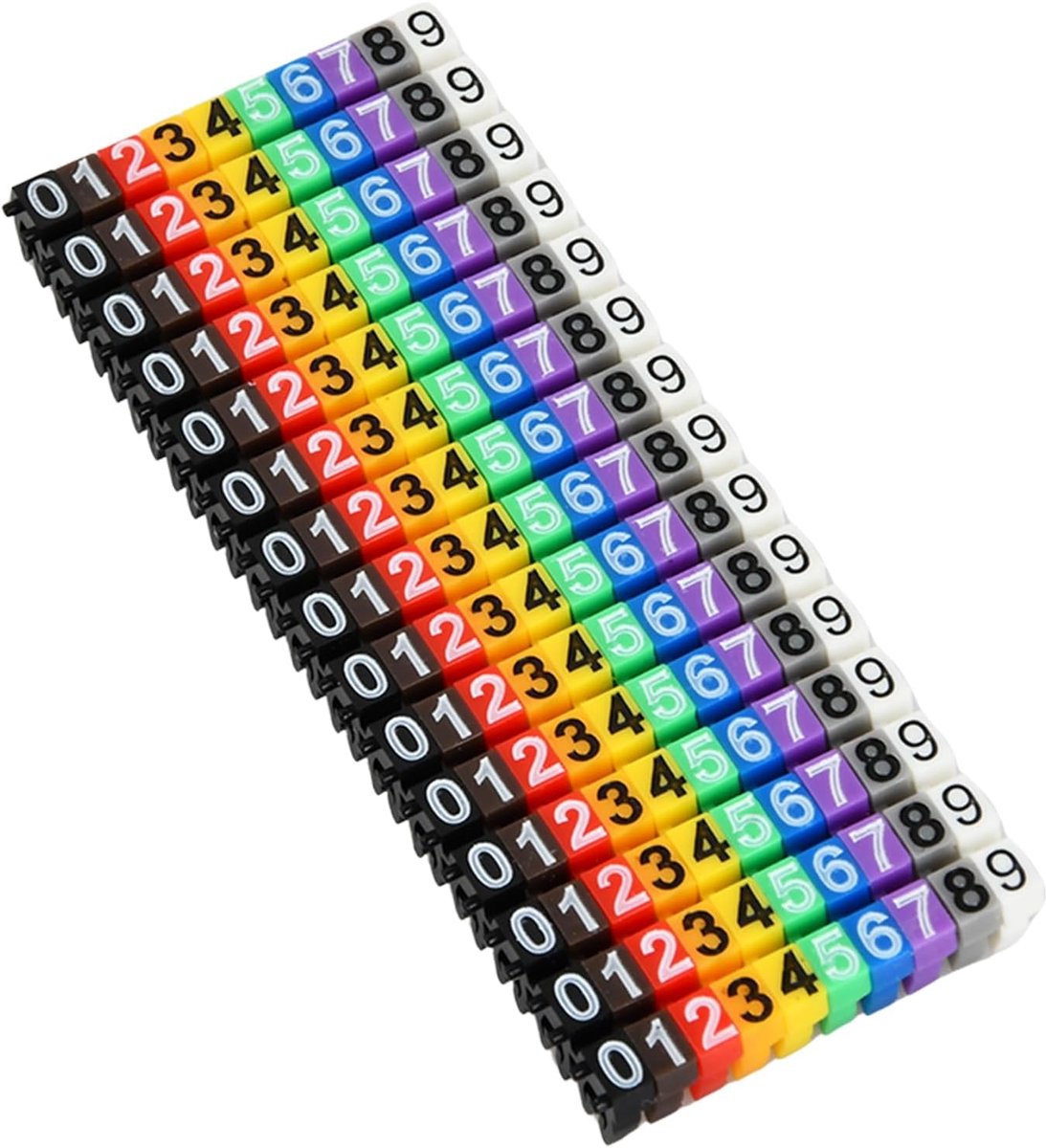 Colourful Cable Markers, Plastic Cable, Tube Label with Digital Number (150 pieces, 1.5 mm²) - ShopVlot