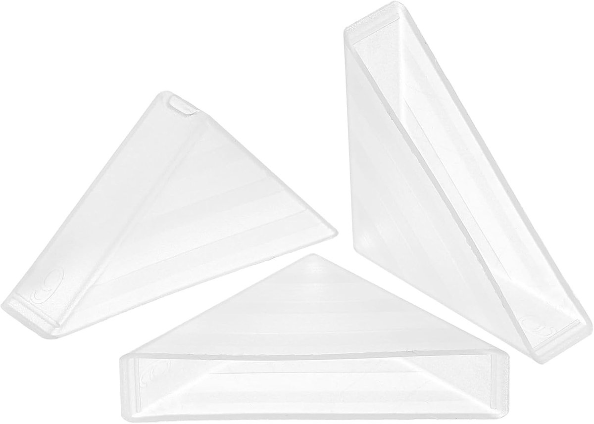 SnelShoppen - 20 Stuks Plastic Hoekbeschermers 9x50mm Rectangular Vorm voor Glas Hoeken Bescherming, Witte Kleur voor Spiegels en Tegels