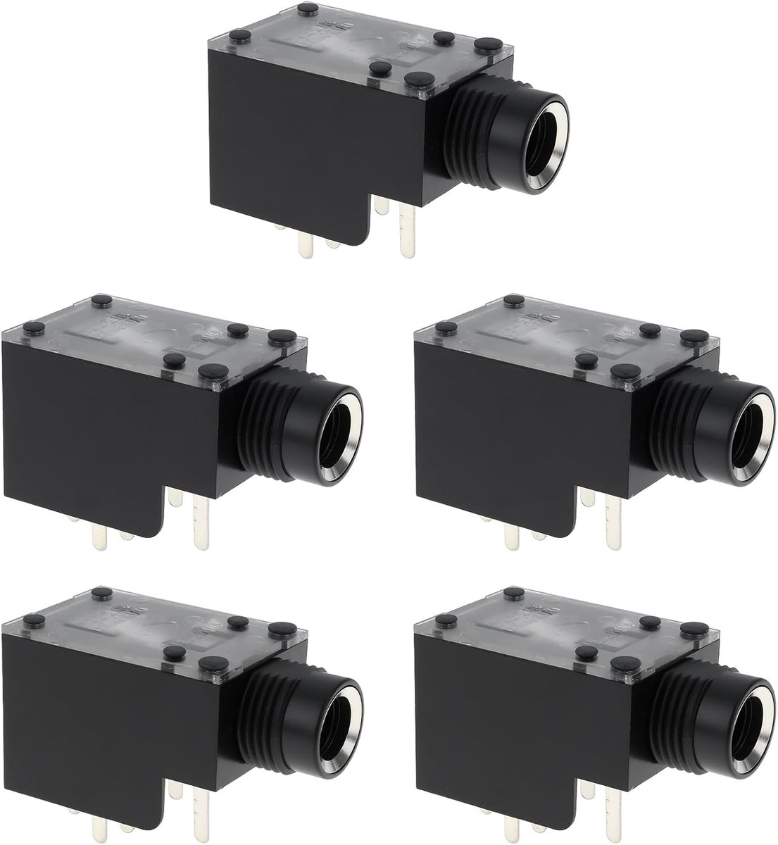 SnelShoppen - 5-delige 6.3mm 7-pins Stereo Versterker Jack Audio Dual Channel Socket voor Hoofdtelefoons, Microfoons, Luidsprekers - Professionele Aud