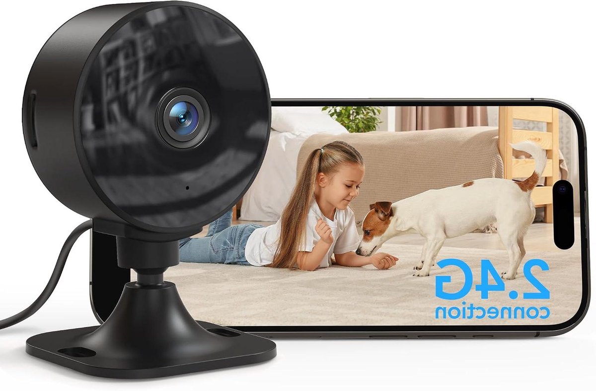 Binnencamera WiFi - Bewakingscamera Interieur - Huis Bewaken - 1080p Nachtzicht - 10 Meter Bereik - Zwart
