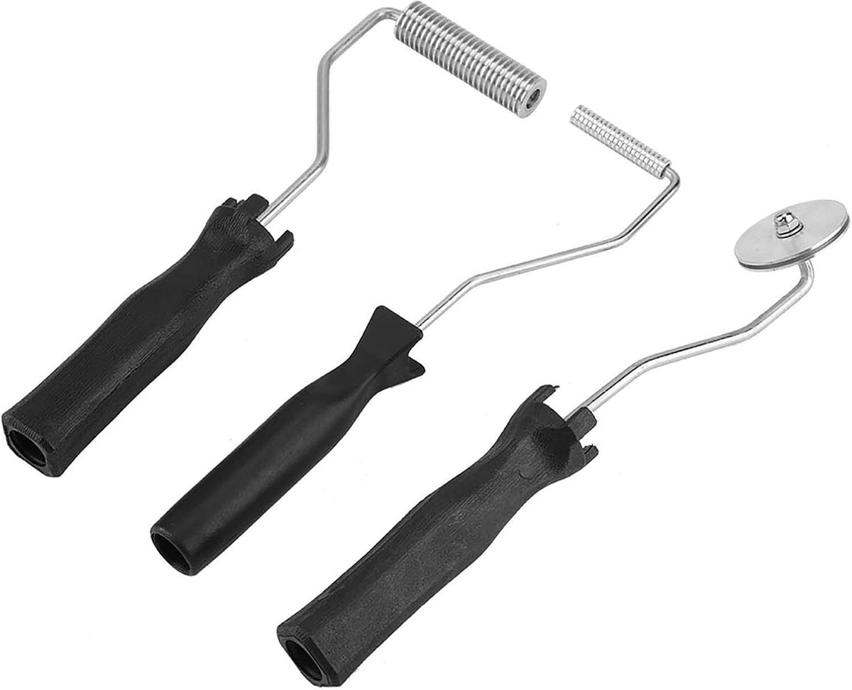SnelShoppen - Aluminium Legering GRP Beluchtingsroller met ABS Handvat en Glaskeramische Hars Lamineren Roller Set Bubble Paddle Tool (3 Stuks)