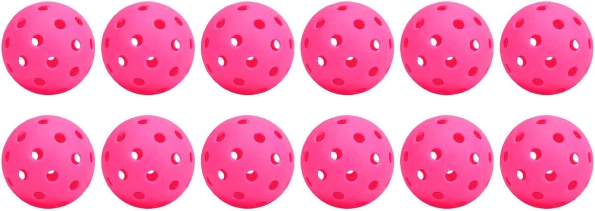 SnelShoppen - 12-Pack 40 Hole Hoge Elasticiteit PE Pickleball Ballen voor Hitting en Throwing Oefeningen, 74mm Diameter, Geschikt voor Kinderen en Vol