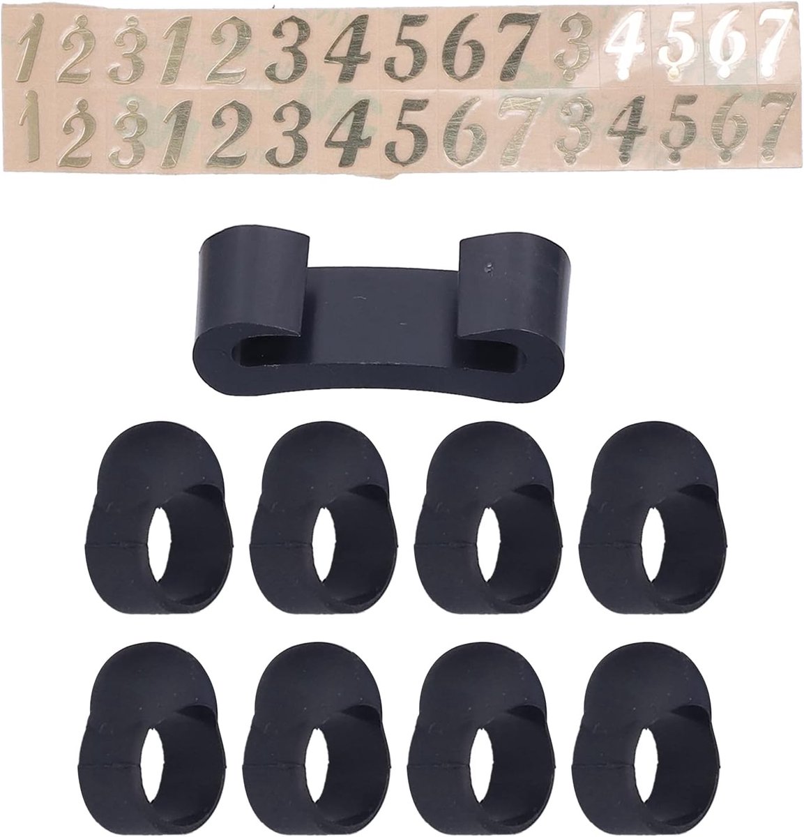 SnelShoppen - 10 Stuks Tong Drum Vingerhulpmiddelen Siliconen Vingertop Bescherming met Cijfer Stickers voor Handpan Percussie Instrumenten