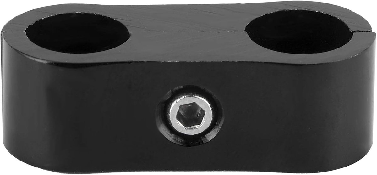 SnelShoppen - 4AN Slangseparator Klem Aluminium Legering Bevestigingsadapter voor Brandstof Slang, Olie Slang, Remslangen, Waterleidingen, Zwart, Herb