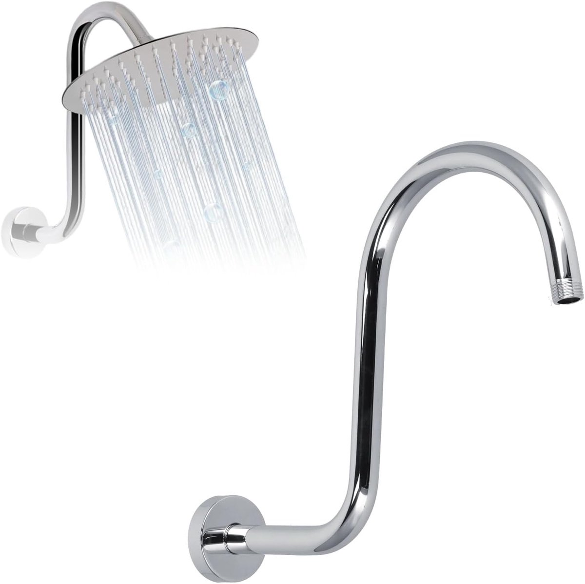 SnelShoppen - S-vormige Douchearm Verlenging Gooseneck Douchekop Arm Badkamer Douchearm Modern Eenvoudig RVS 1/2 inch NPT (A3)