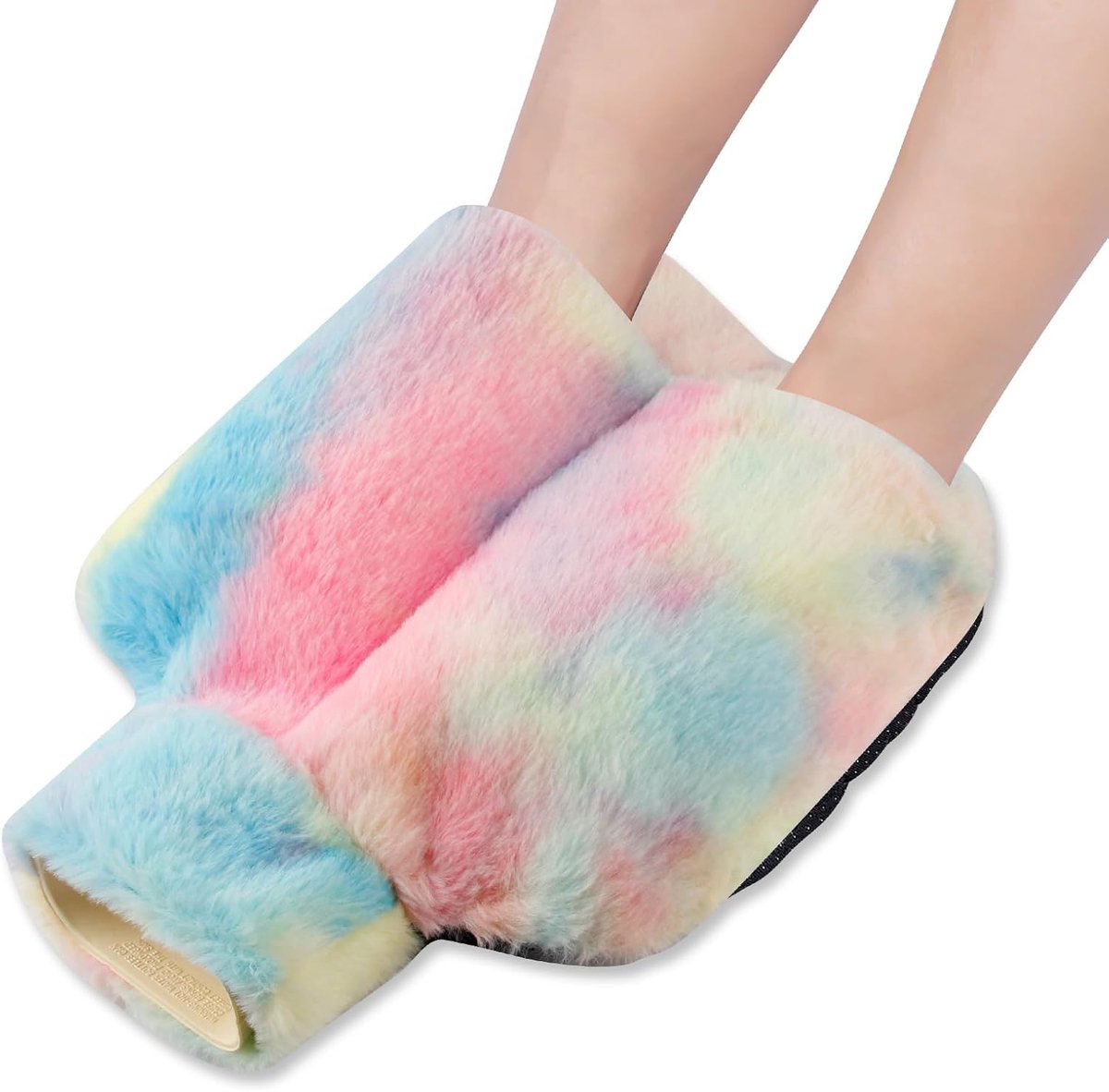SnelShoppen - Voetwarmer Warmwaterkruik 2L - Elektriciteit Vrij - Comfortabele Voetverwarming met Fluffy Voering - Geschikt voor Schoenmaat 36-42