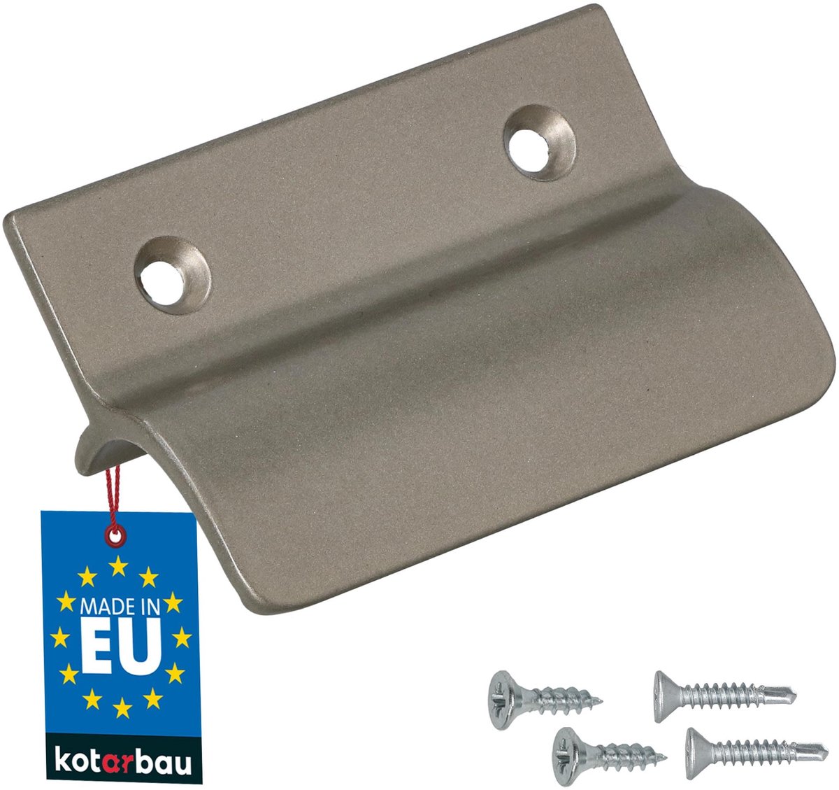 KOTARBAU® Balkondeurgreep - Terrasdeurgreep 65 x 45 mm - Aluminium - Deurgreep Balkon - Terrasdeurgreep met Brug - Zilver