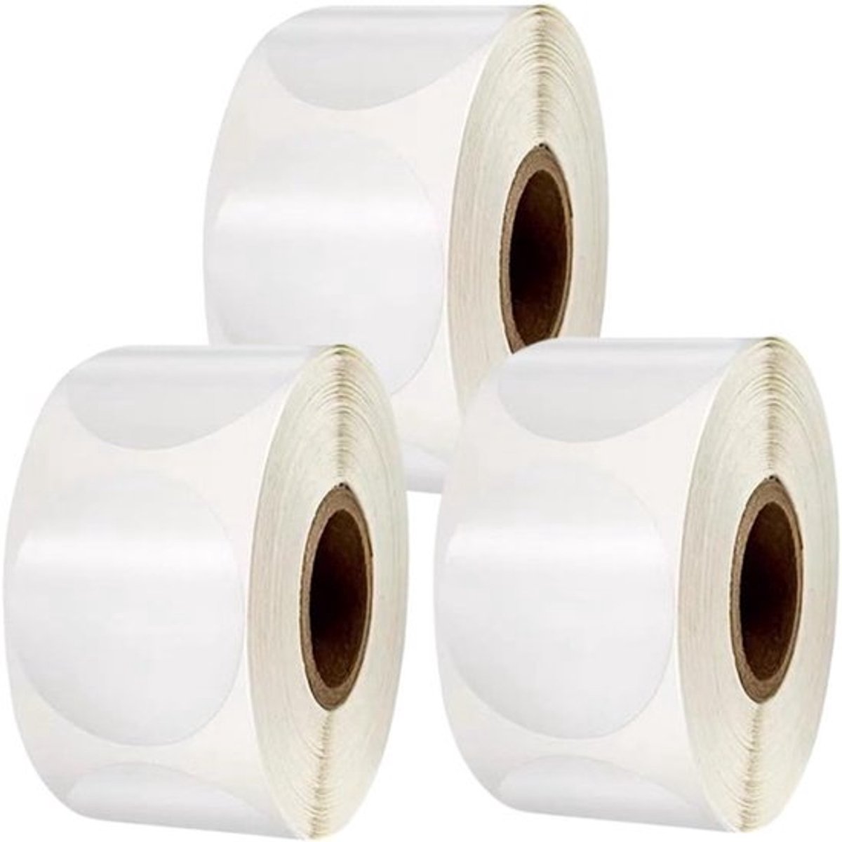 Set van 3 Hoogwaardige Transparante Stickers voor Kantoor, School en Keuken - 1500 Labels van 20 mm voor Organisatie en Labeling