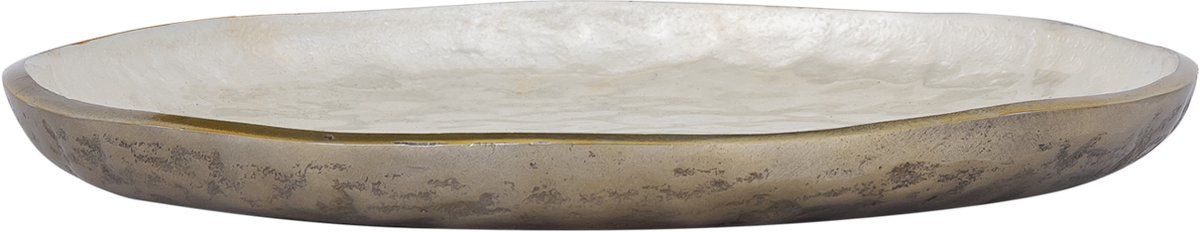 PTMD Lysse White Casted Alu Luxury Enamel Plate Round S