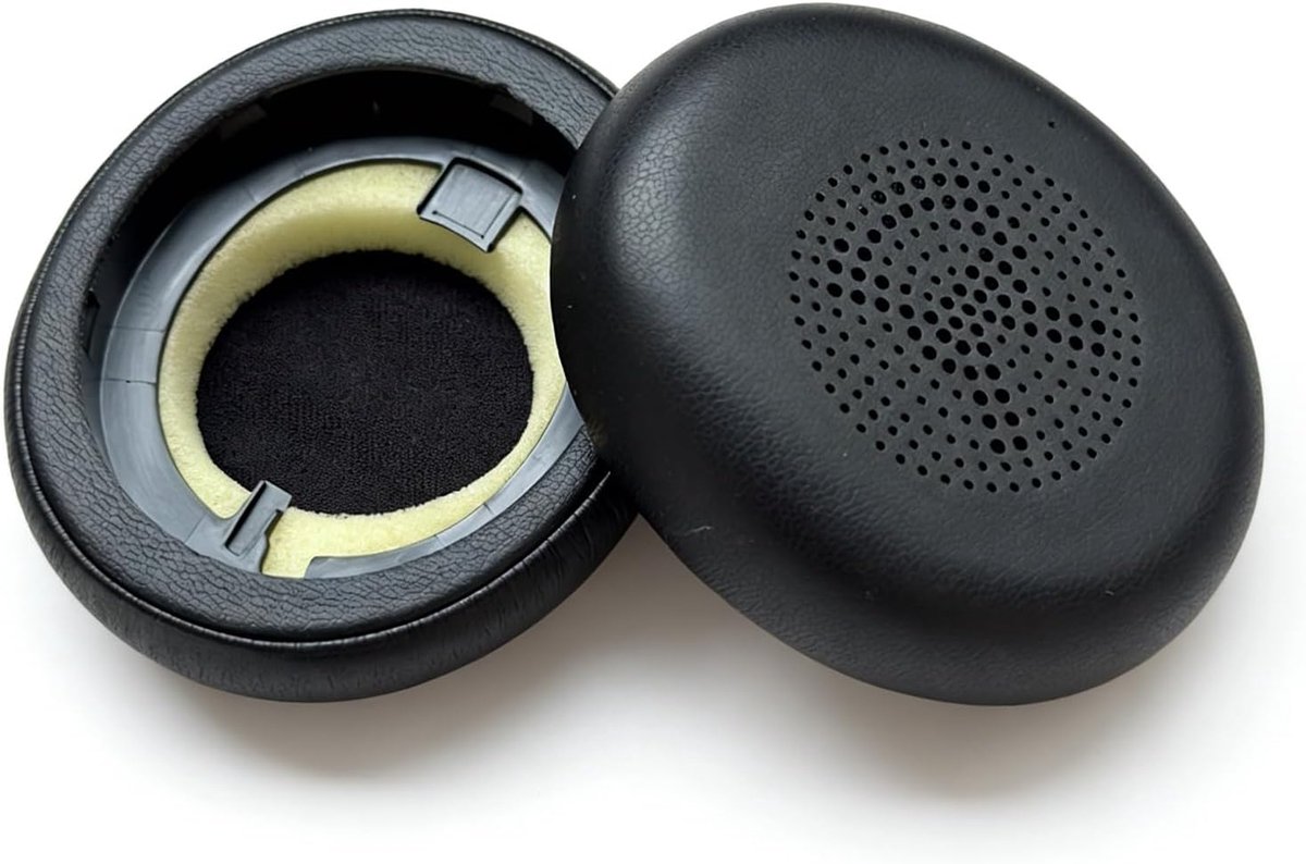 SnelShoppen - 2 Stuks Vervangende Hoofdtelefoon Oorkussens, Geschikt voor Jabra Evolve, Geluidsisolerende Geheugenfoam Earpads en Kussens - Zwart